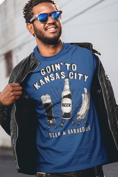 Goin To Kansas City - Beer And Barbeque- Unisex Crew Neck Tee