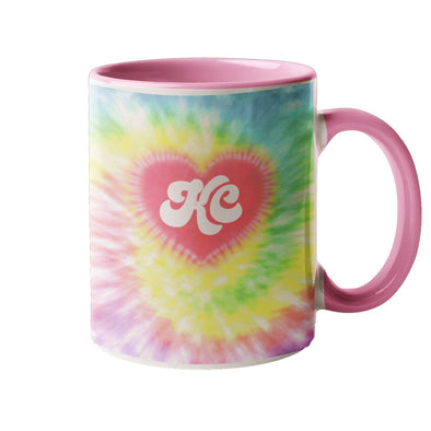 Pink Pastel Tie Dye KC Heart - 11oz. Coffee Mug