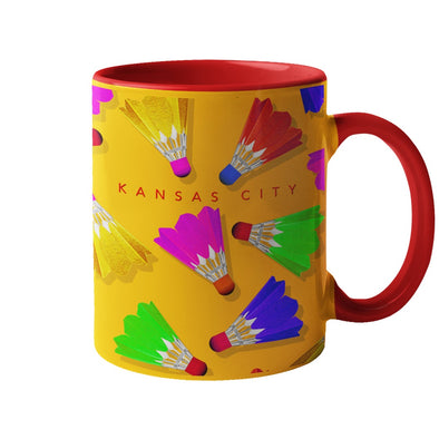 Colorful Shuttlecock Collage - Colored Mug - 11oz. Coffee Mug