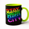 Stay Weird KC - Square Block Rainbow Logo - 11oz. Coffee Mug