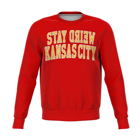 Stay Weird Kansaas City - Collegiate Style All-Over Print Sweatshirt (RED)