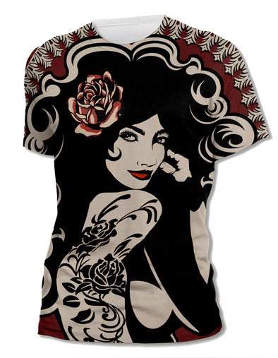 Tiquilla Rose - Unisex All-Over Print Tee