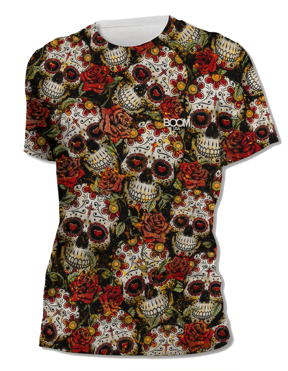 Skulls And Roses - Classic - Unisex All-Over Print Graphic Tee
