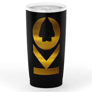 KC - GOLD Arrowhead Logo - BLACK - 20oz. TUMBLER